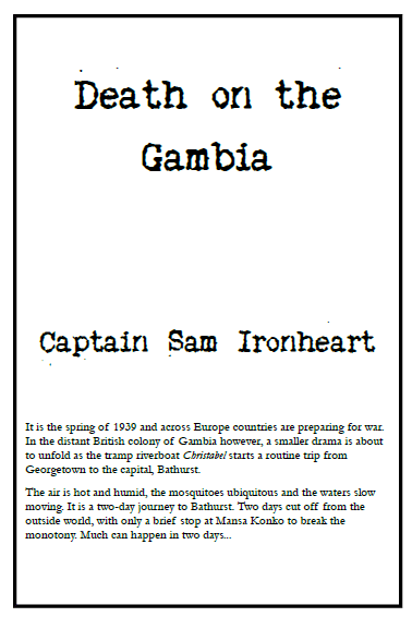 Front cover for the Death on the Gambia cover booklet