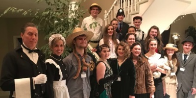 Dressed up for Lord and Lady Westing's Will, a murder mystery game