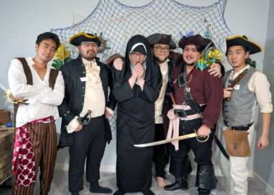 A group in costume for a pirate game