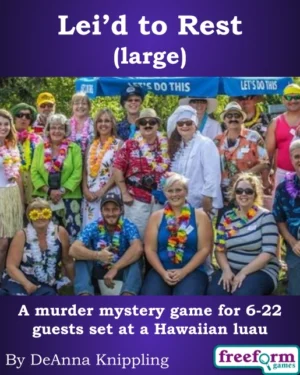 Cover to Lei'd to Rest, a murder mystery game