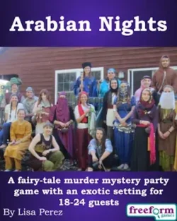 Cover to Arabian Nights, a murder mystery game.