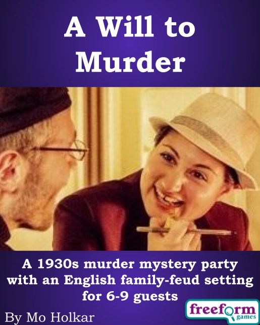 Cover to A Will to Murder, a murder mystery game