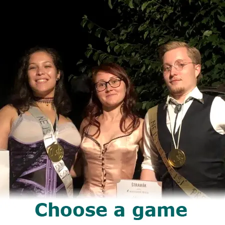 People playing a murder mystery game - choose a game