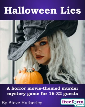 Cover to Halloween Lies, a murder mystery game.