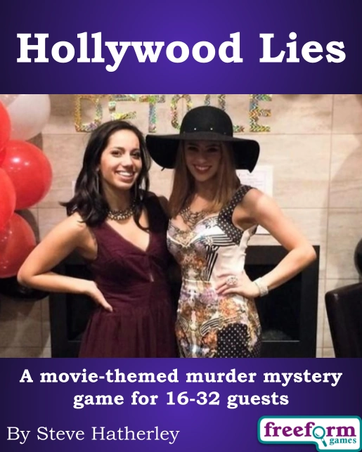 Cover to Hollywood Lies, a murder mystery game