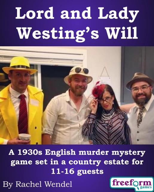 Cover to Lord and Lady Westing's Will, a murder mystery game