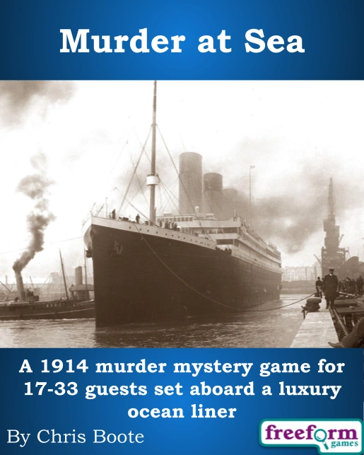 Cover to Murder at Sea, a murder mystery game