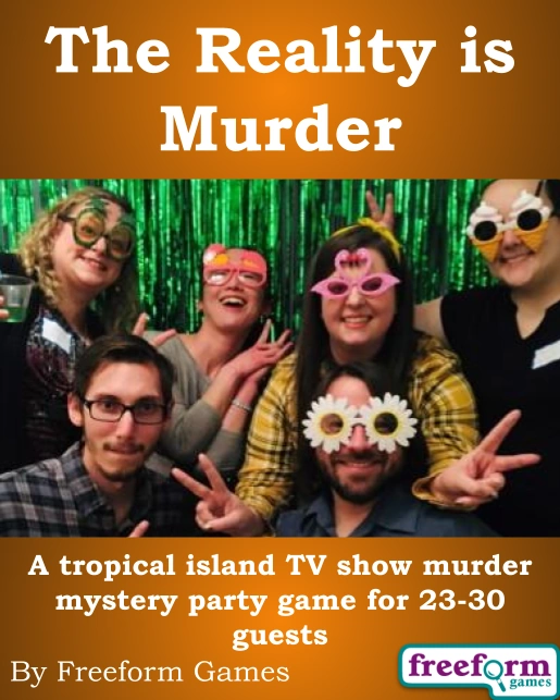 Cover to The Reality is Murder, a murder mystery game