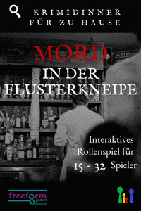 Cover to Mord in der Flüsterkneipe, a murder mystery game