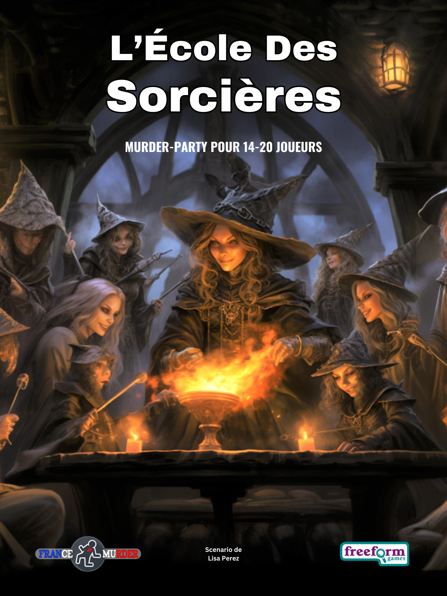 Cover to L’École des Sorcières, a French murder mystery game