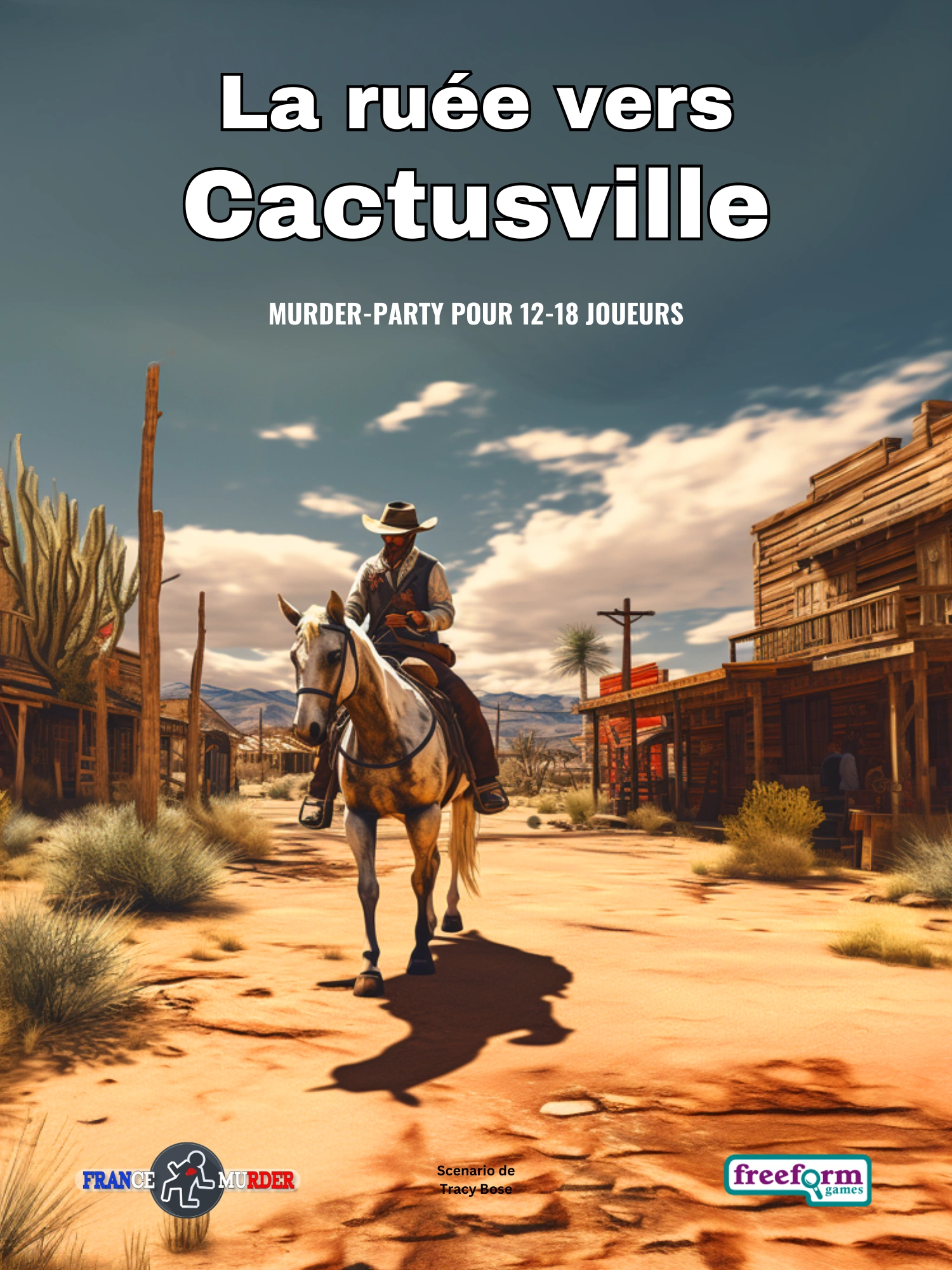 Cover to La Ruée vers Cactusville, a French murder mystery game