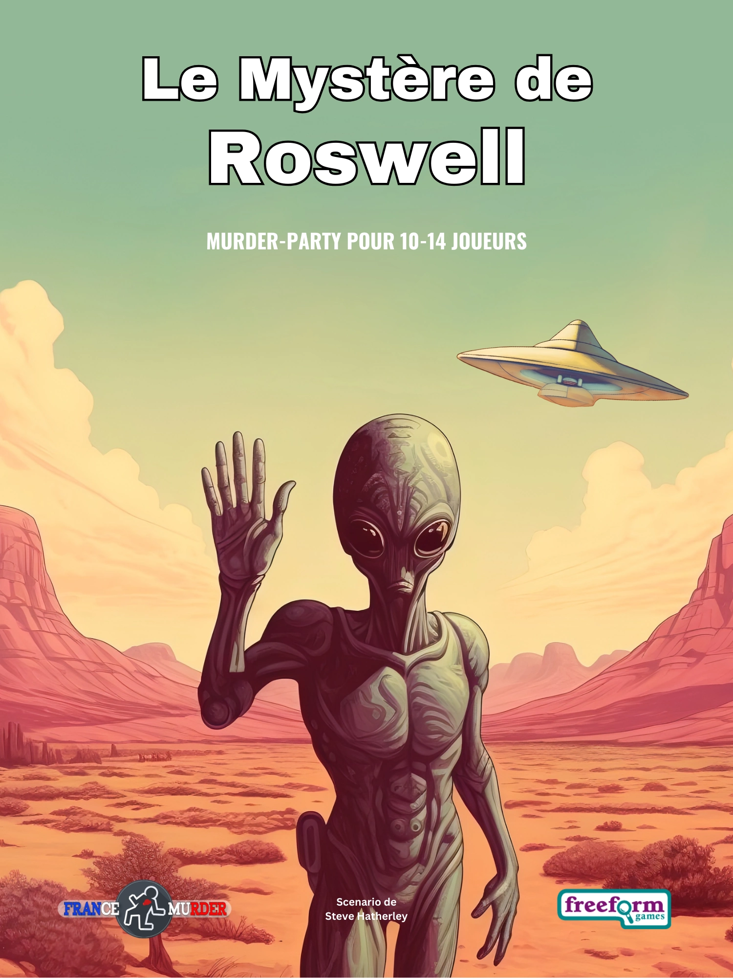 Cover to Le Mystere de Roswell, a French murder mystery game