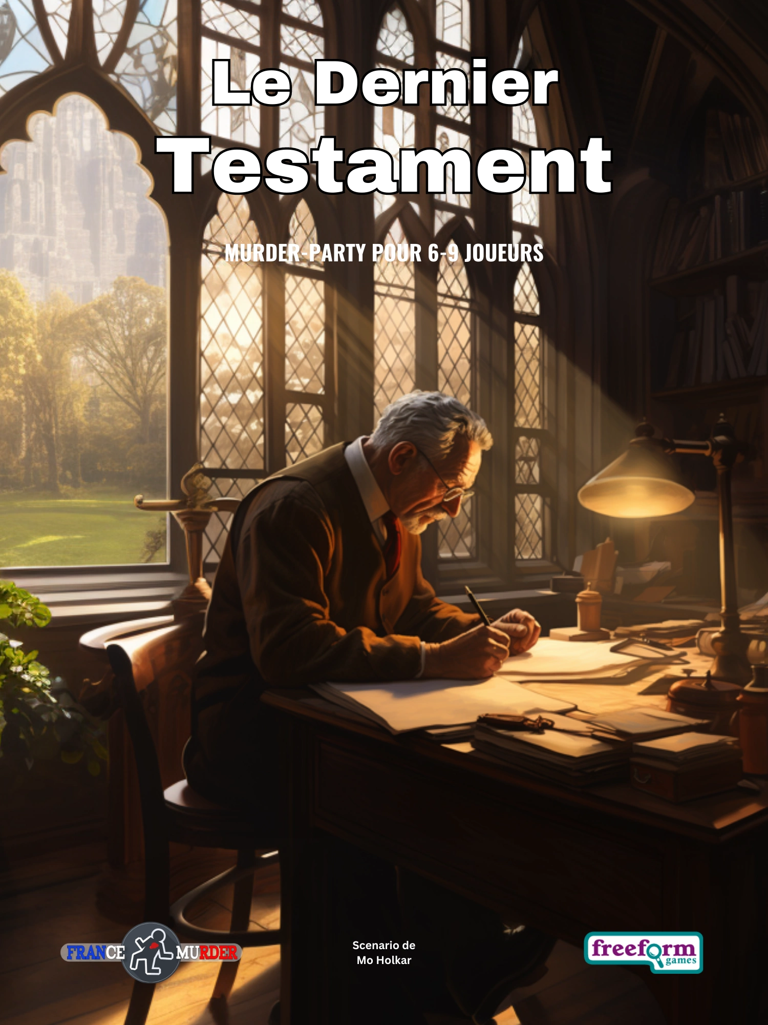 Cover to Le Dernier Testament, a French murder mystery game