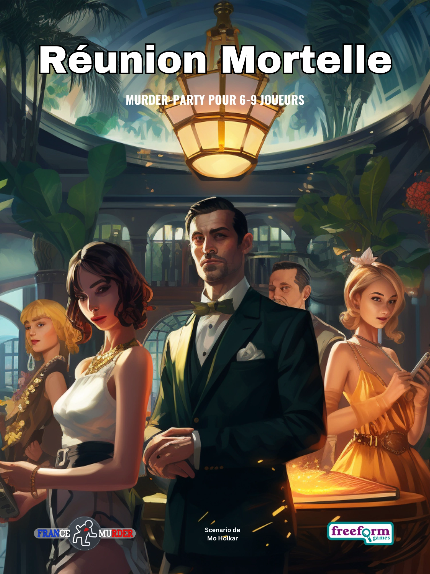 Cover to Réunion Mortelle, a French murder mystery game