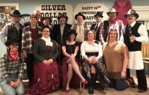 People in costume for our Way out West murder mystery game.