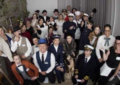 People dressed up to play our Murder at Sea murder mystery game.