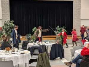 A pirate sword fight at the In Search of a Dead Man's Chest dinner theatre.